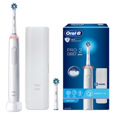 오랄비 정품 프로2500 전동칫솔 + 리필 + 케이스 세트, Pro2500, 화이트, 1개