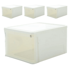 KEYWAY 聯府 愛家抽屜整理箱 45L, 透明色 + 白色, 4個