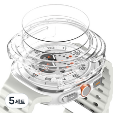 누아트 갤럭시워치 울트라 호환 커버 케이스 + 액정보호필름 47mm 2p, 투명, 5세트