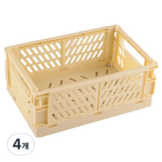 맙소샵 파스텔 접이식 다용도 수납 폴딩박스 BRP2084, 크림화이트, 4개