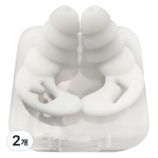 B2WIN 柔軟便利軟矽膠耳塞 白色 + 盒裝組, 2個, 1入