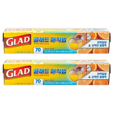 GLAD 佳能 魔術保鮮膜, 標準型, 自黏膠密封防漏, 適用微波爐, 30cm, 21.6m, 2盒