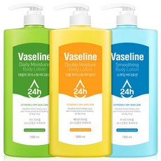 C2Y 凡士林 24h 身體乳液 日常保濕 1000ml + 雙重保濕 1000ml + 柔滑 1000ml 套組, 1個