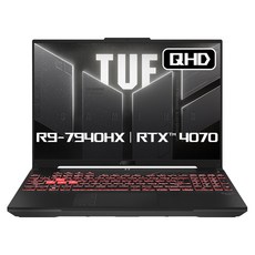 에이수스 2024 TUF 게이밍 A16 라이젠9 라이젠 7000 시리즈 지포스 RTX 4070, 메카그레이, 2048GB, 16GB, WIN11 Home, FA607PI-QT084