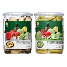 盛花園 蘋果+哈密瓜脆片小點 2件組 低溫真空乾燥 無添加色素防腐劑 營養健康, 180g, 1組