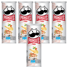 PRINGLES 品客 洋芋片 比薩口味, 追劇必備零食, 102g, 5罐