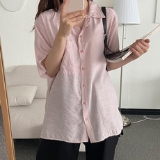 Jhstyle 素色亞麻短袖襯衫