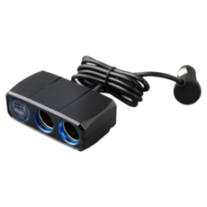 Kashimura 可調式雙孔電源插座+2USB, 2孔, 1個