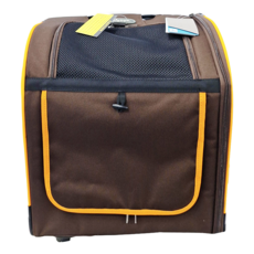 ibiyaya 依比呀呀 新LISO後背平行寵物拉桿包 附安全扣環 + 保潔墊, 咖啡橘, 1個