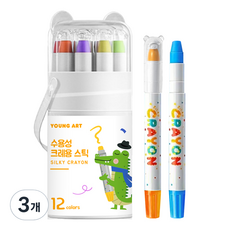 영아트 워셔블 목욕놀이 크레용, 12색, 3개