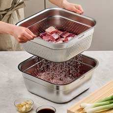 Casabeni 不鏽鋼方形洗碗盆2件組, 單一顏色, 1套