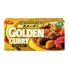 S&B 愛思必 金牌咖哩 中辛, 日本原裝進口, 198g, 1盒