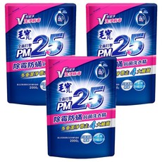 毛寶 PM2.5 除霉防蟎抗菌洗衣精 洗淨病毒 百里香酚精華 補充包 , 2kg, 3包