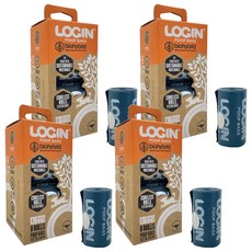 LOGIN 洛格 生物降解拾便袋, 藍色, 8捲, 4盒