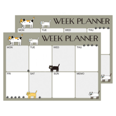 AA 晶裕荃 奈米軟性磁鐵周曆, 灰色 貓, 2個