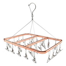 曬衣夾鋁合金方形22夾 玫瑰色,1入,多夾設計,防風穩固,節省空間