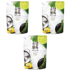 Soonsaem 瞬潔廚房洗碗精 柑橘香 補充包, 1L, 3個