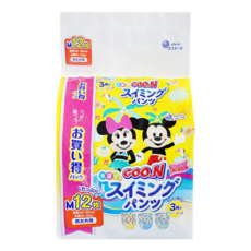 GOO.N 大王 游泳尿布 男女共用版 米奇米妮23RN 12入, 中型(M), 12片