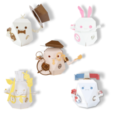 ROBOTRY 移動紙機器人皇家版5件套, Magi + Assi + Pori + Ar + Shefu