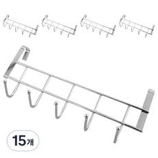 덴빌리어 주방 문걸이 도어후크 25 x 10 cm, 15개, 실버