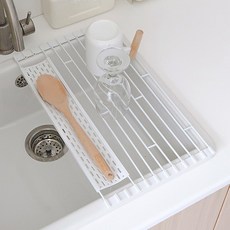 Villette 廚房碗盤瀝水水槽捲墊, 白色