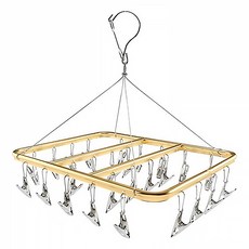 曬衣夾鋁合金方形30夾 金色, 1入