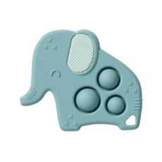 Itzy Ritzy 指尖泡泡固齒器 食品級矽膠材質, 10.5 x 8.7 x 1.2cm, 逗趣小象, 1個