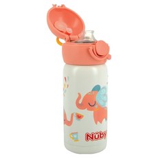 Nuby 不銹鋼真空直飲杯, 粉粉象, 300ml, 1個