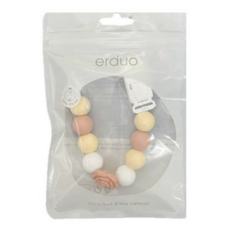 erduo 米 + 粉花 安全矽膠奶嘴夾 寶寶防掉落奶嘴鏈, 1組