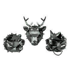 THREENINE 車用芳香劑主體3入 + 香氛補充包3入套組, 鍍鉻黑, 純淨棉, 1套