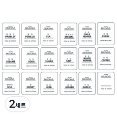 양념통 투명 네임스티커 18종 세트, 2세트