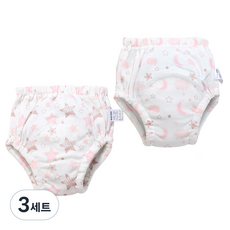 베베니즈 유아용 큐트패턴 배변훈련 팬티 2종 세트, 달별, 3세트
