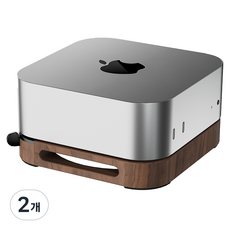 아이티스타일 맥미니 M4 / 맥미니M4 pro 발열 방지 슬림 우드 거치대, 블랙월넛, 2개