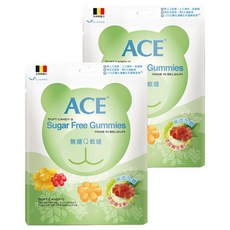 ACE 無糖Q軟糖 比利時進口 無人工色素香料 QQ好咀嚼 無糖0脂肪, 48g, 2包