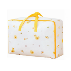 E.dot 卡通加厚棉被收納袋 彩虹鴨子 600D牛津布材質, 特大號(60 x 50 x 25cm), 1個