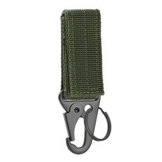 E.dot 戶外登山露營防丟鷹嘴掛扣，10x3cm，尼龍+金屬材質，黑色/軍綠色, 1個