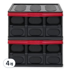 리벤스 국내산 멀티 폴딩 수납 박스 대형 2P, 블랙, 56L, 4개