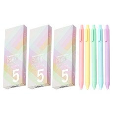 KACOGREEN Pure馬卡龍5色彩芯中性筆 0.5mm, 混合顏色, 3套
