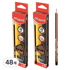 Maped Black Peps 三角握把鉛筆 2B, 48個, 混合色