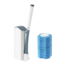 E.dot 拋棄式海棉馬桶刷 自帶清潔劑, 藍色, 1組