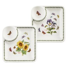 포트메리온 보타닉가든 만두 접시 2종 세트, 1세트, 단품, 해바라기 + 팬지