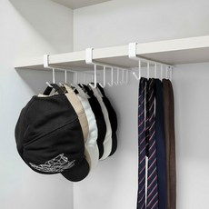 DAEHAN 縫隙空間利用衣櫃整理6孔收納掛架, 白色, 6個