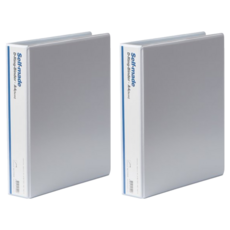 Heemang D型環活頁夾 5cm 附標籤 3孔 顏色隨機, 白色, 2個