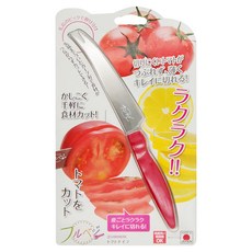 SHIMOMURA 下村 Fru-Veggie 番茄/起士刀 輕鬆切出完美番茄薄片, 紅色, 1支