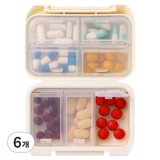 Bior 大容量雙層7格營養品藥盒 白色, 6個