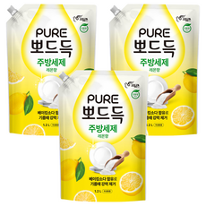 피죤 퓨어 뽀드득 주방세제 레몬향, 1.2L, 3개