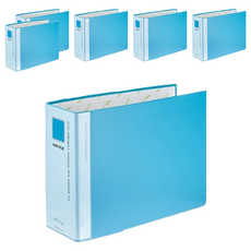 ECO Chungwoon 彩色活頁夾 2孔 6 x 7cm(附L型資料夾10入), 天藍色, 6入