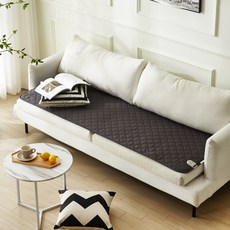 THEANN 碳纖維沙發墊 3人座 4人座 定時加熱電熱坐墊, 深灰色, 50 x 180 cm