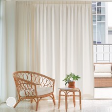 WINDOW DRESS 飄逸遮光窗簾 掛鉤式 2件組, 白色