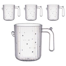 THE ZAKKA 厚實仙人掌浴室漱口杯, 透明, 4個